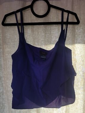 mark. Purple Double-Strap Ruffle Camisole